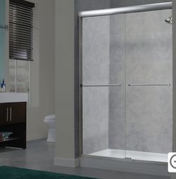 Miseno Azul 72" High x 40-44" Wide Sliding Framed Shower Door with 1/4" Clear Glass