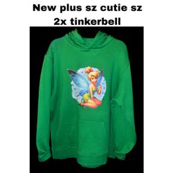 New woman’s hoodie tinkerbell plus Sz fitness 2x