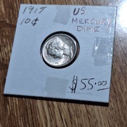 1917 U.S. Mercury Dime.