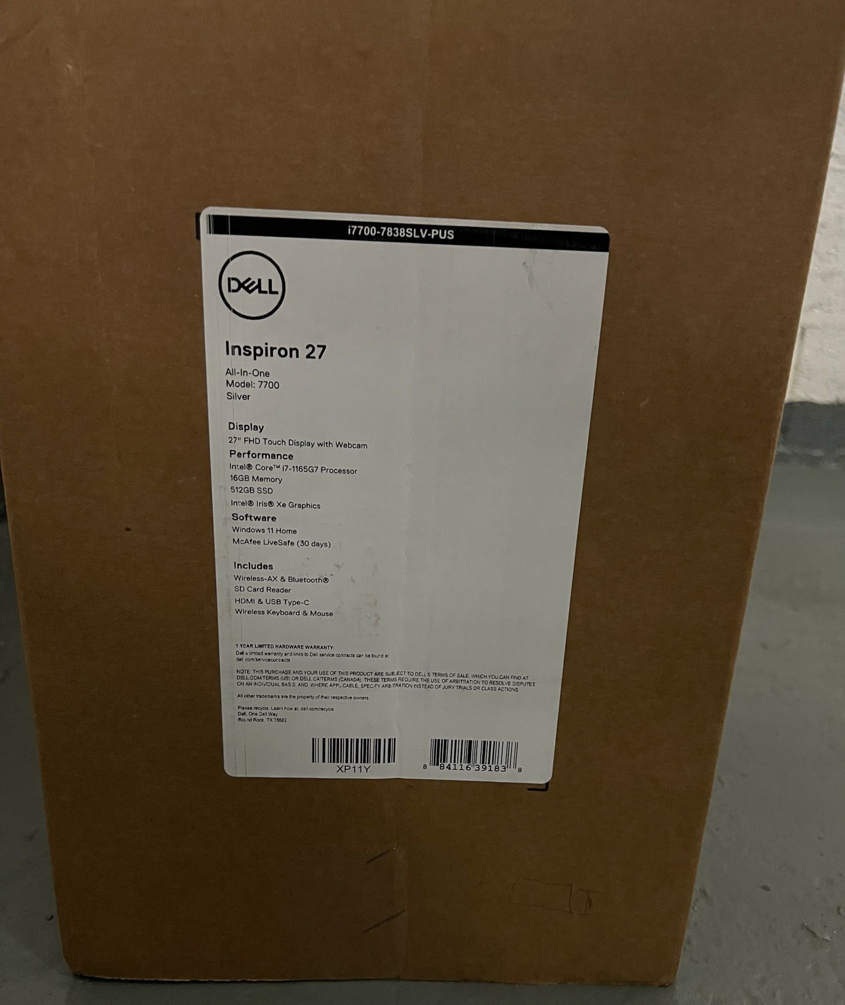 Brand New Dell - Inspiron 27" Touch-Screen All-In-One - Intel Core i7 - 16GB Memory - 512GB SSD - Silver