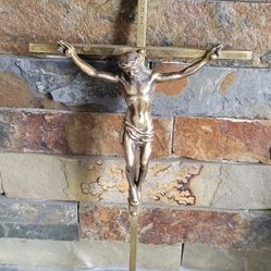 Vintage INRI Brass Crucifix Wall Hanging Size 10"X5"