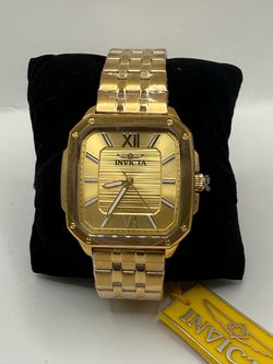 Invicta Gold-Tone Square Dress Watch