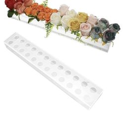 Acrylic Vase, 23.6 Inch Clear Rectangular Flower Vase Floral Centerpiece for Dining Table for Weddings Home Decor Weddings (60 * 10 * 6.5cm/23.6 * 3.9