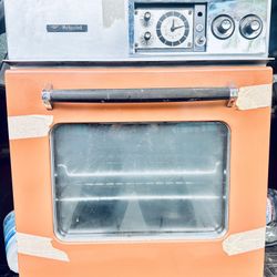 Fabulous MCM GENERAL ELECTRIC HOTPOINT WALL OVEN IN SALMON PINK (working)