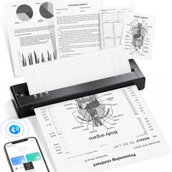 🔥Brand new🔥 Portable Printer Wireless for Travel, 2025 Upgraded Inkless Thermal Printers Support 8.5" X 11" US Letter Size, Mobile Printer Compatibl