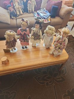 Porcelain Dolls on Stands