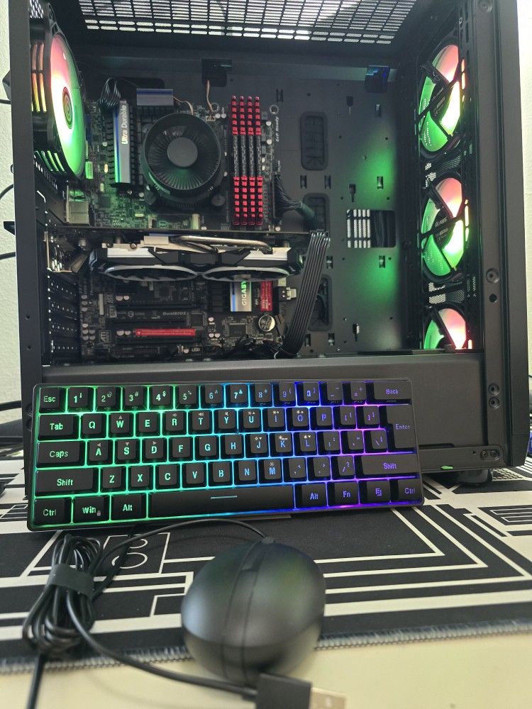 Gaming computer pc desktop intel i7, rx 580 4gb, 16 gb ram, ssd, hdd, wifi argb bundle