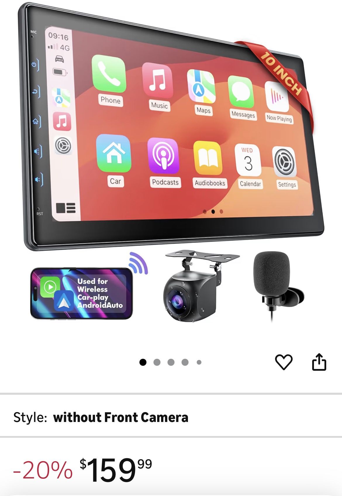 🆕 In 📦 1️⃣0️⃣In IPS Touch Screen Double Din Car Stereo Compatible with Wireless Carplay,Android Auto,Mirrorlink-Car Radio Audio Stereo Receiver with