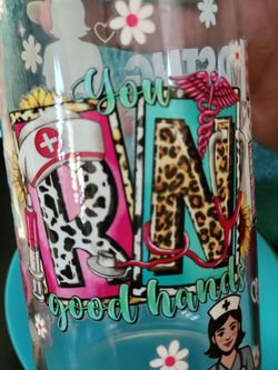 NURSE THEME GLASS TUMBLERS* NEW