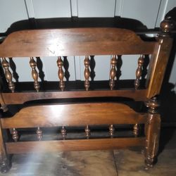 ETHAN ALLEN ANTIQUED PINE TWIN BED HEAD and FOOTBOARD