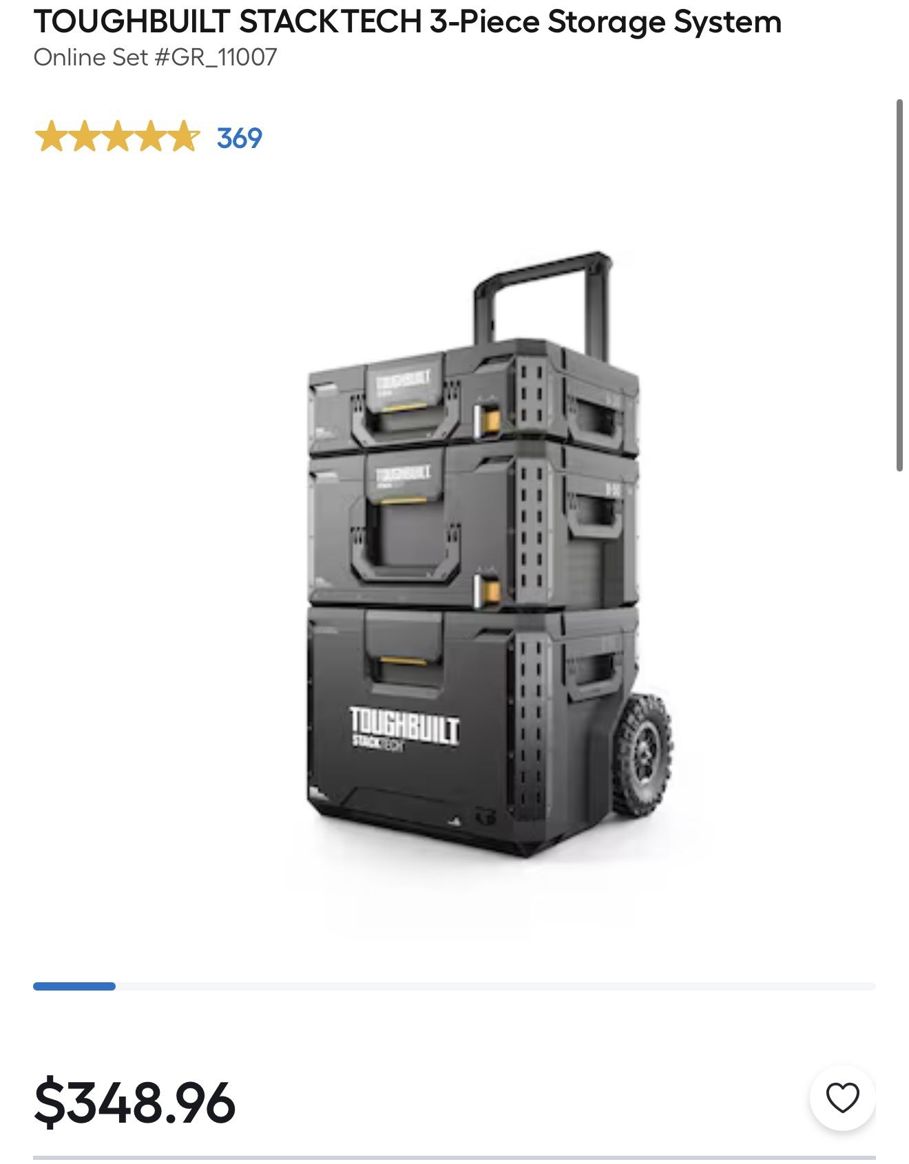 TOUGHBUILT STACKTECH 3-Piece Storage System