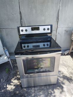 Whirlpool Stove stainless steel glass top