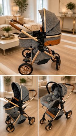 Luxury 3-in-1 Baby Stroller Travel System