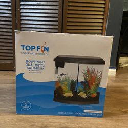 5 Gallon Fish Tank Top fin Bowfront Fail Berta Aquarium. With Scrub And Drain 2 In 1 Powertool 