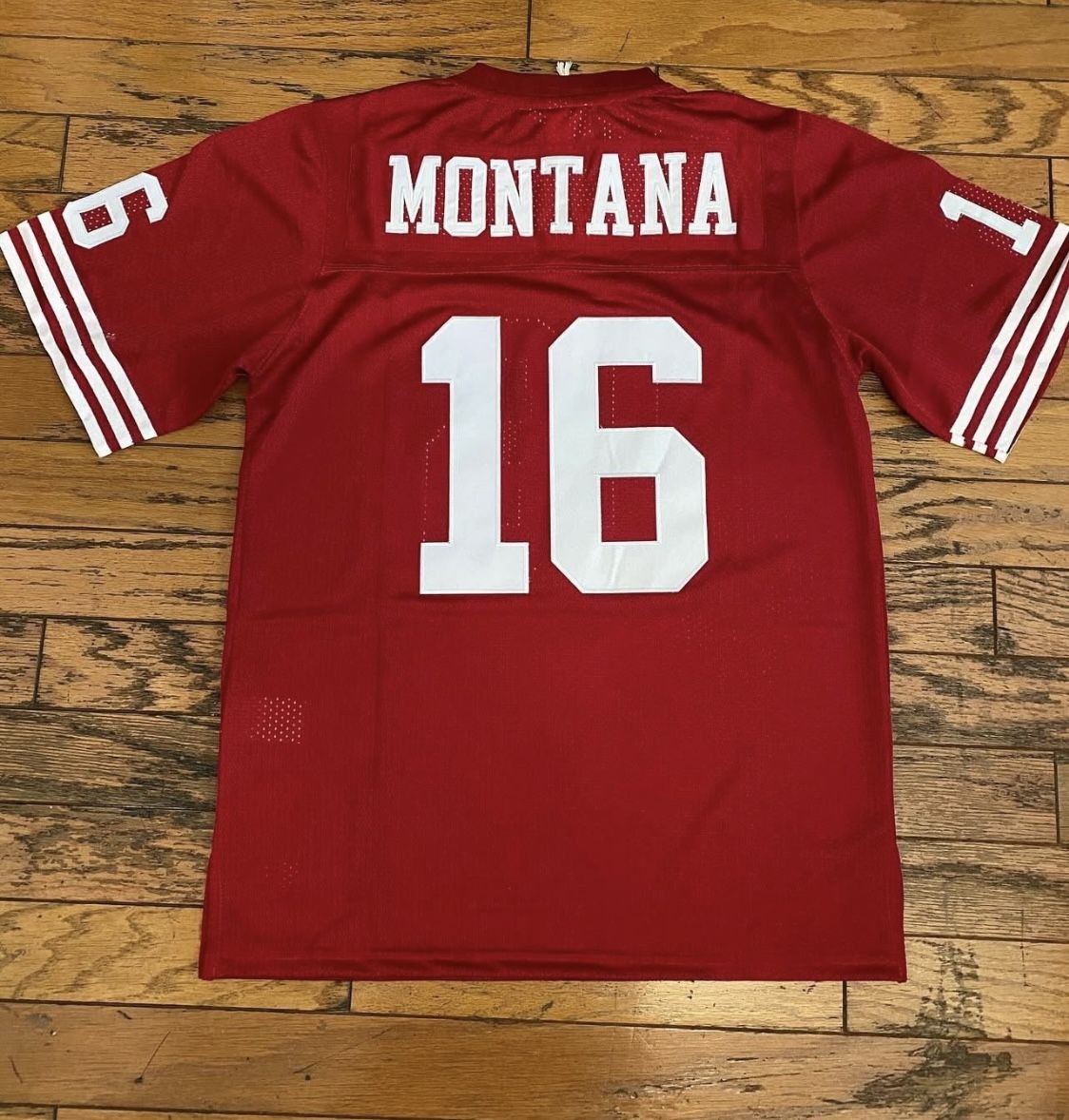 Red And White 49’ers Joe Montana Mitchell and Ness #16 Jersey Throwback XL