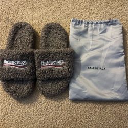 Gray Balenciaga slides