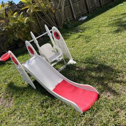 Qaba Toddler Swing Set, 4 in 1 Toddler Playground for Kids 1-3 Years Old