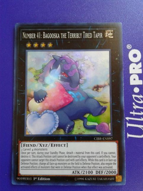 YUGIOH NUMBER 41: BAGOOSKA THE TERRIBLY TIRED TAPIR SUPER RARE MINT CONDITION!!!
