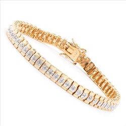 0.58 Ctw Natural Diamonds 18KGP Designer Bracelet