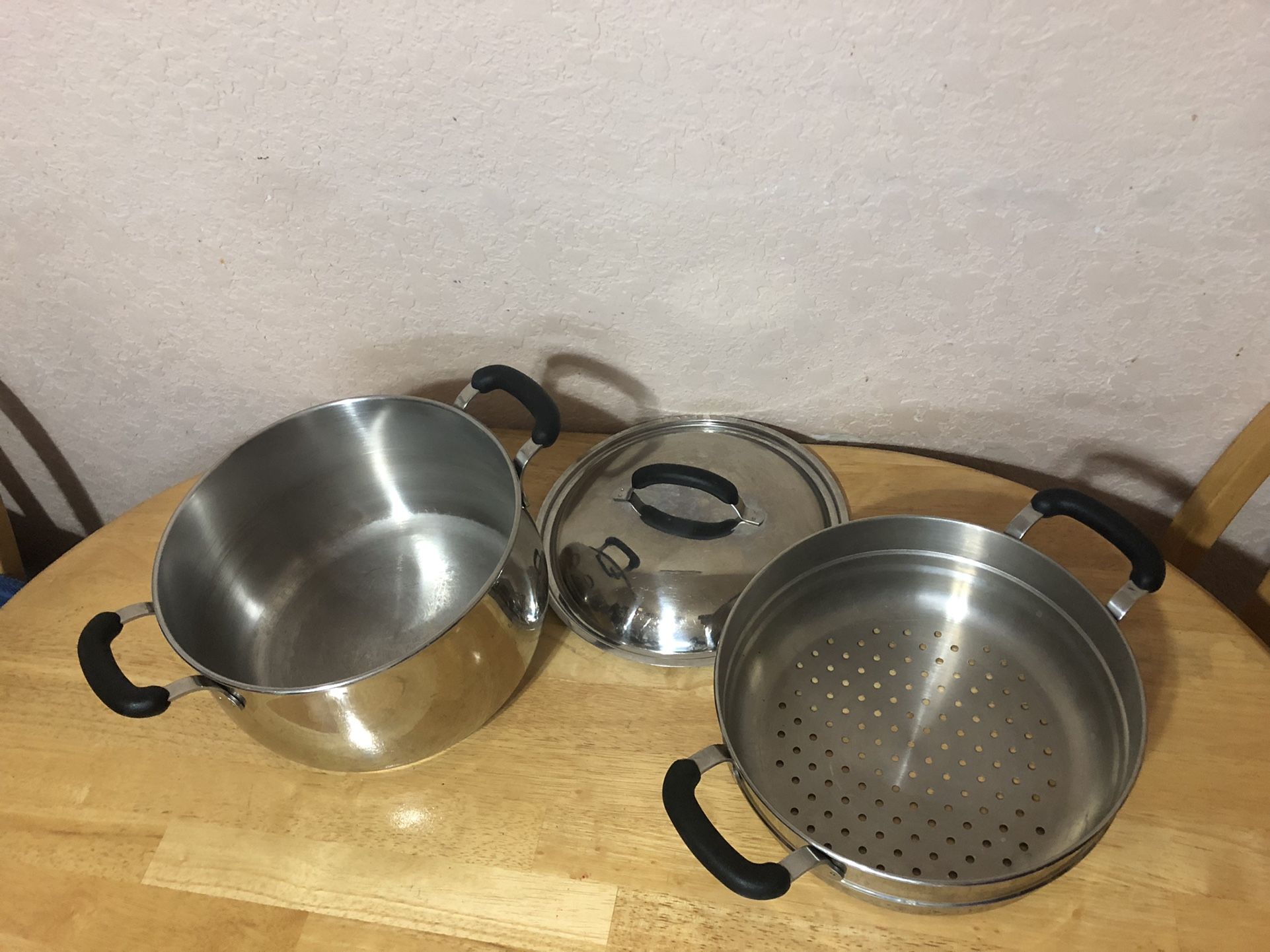 Vintage Bella Cuisine 3pc Stainless Steel 6Qt Pot