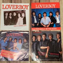 Four Loverboy  Vinyl 7” 45rpm Singles In Picture Sleeves EX/VG+