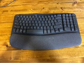 Logitech Wave Keys Wireless Ergonomic Keyboard with Cushioned Palm Rest