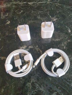 Original Apple Two Cube Chargers And Two Cables Combo