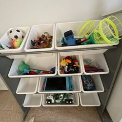 Toy Storage Bins And Rack System