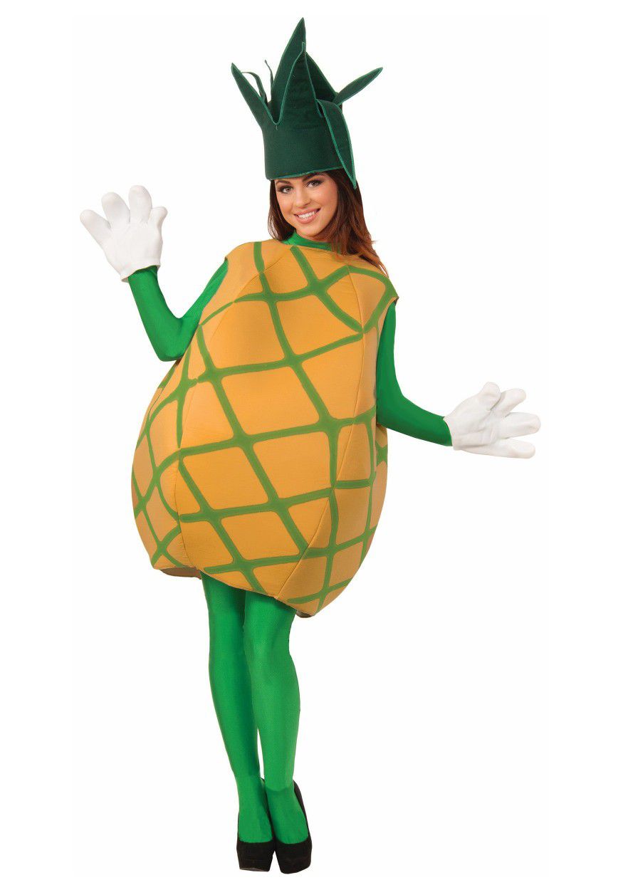 Pineapple Adult Halloween  Costume incl. Hat, tunic. New  and never used.