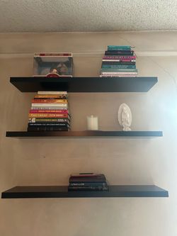 3 Black Floating shelves