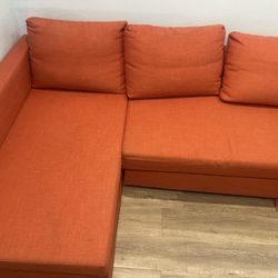 Orange Sectional Pullout Couch