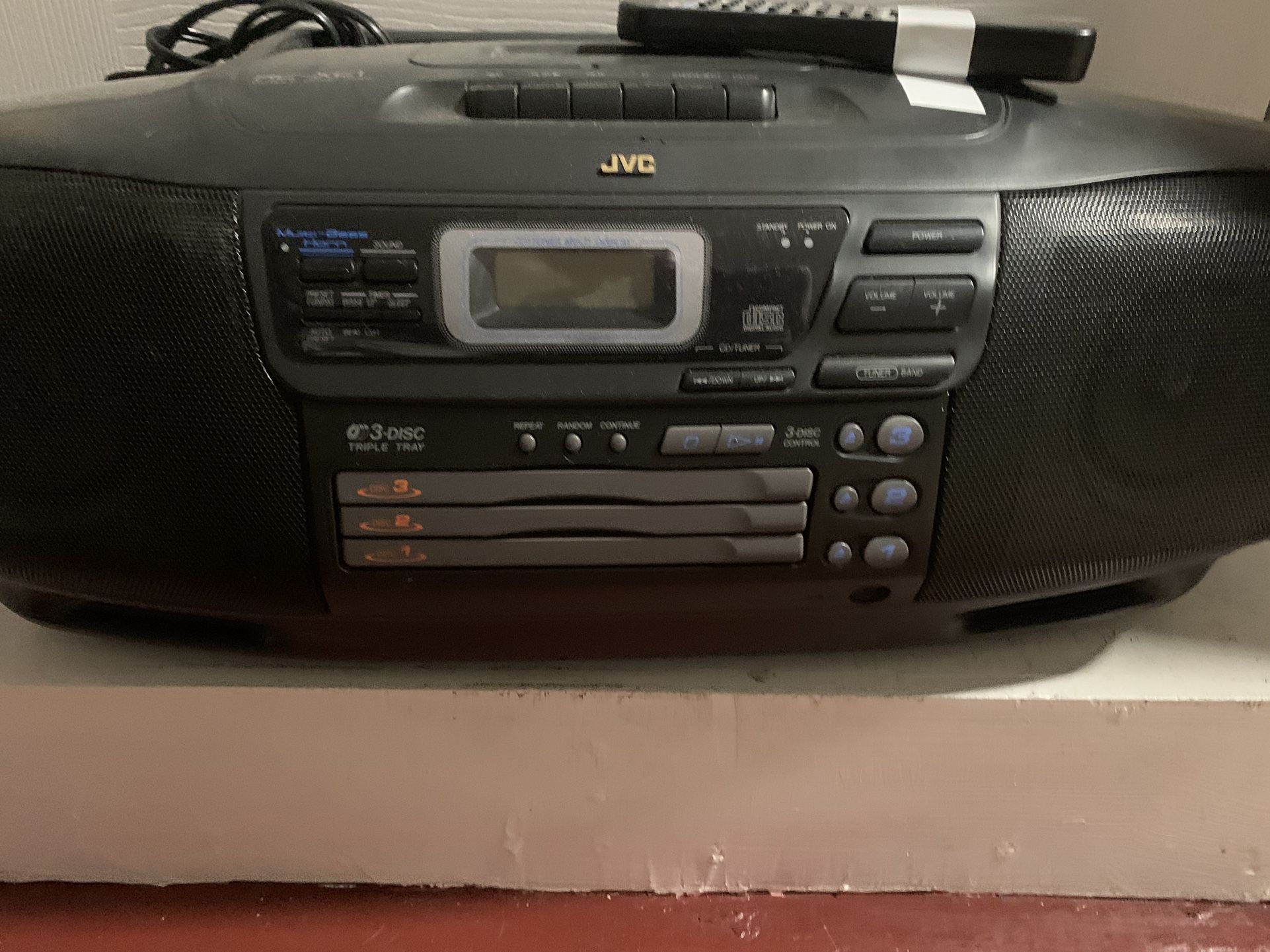 Portable Boom Box JVC Play Cds And Cassette