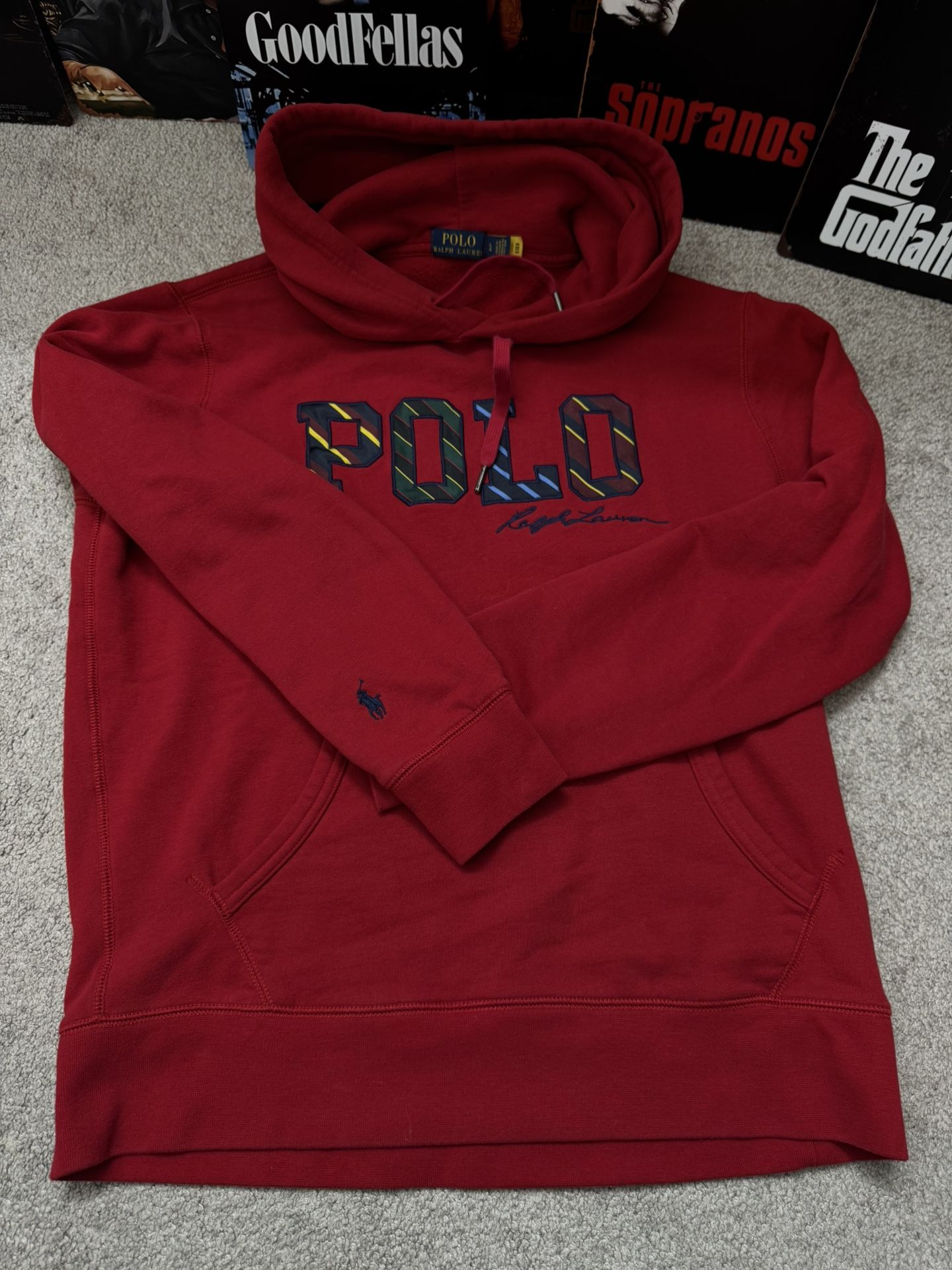 Polo Ralph Lauren Men’s Red Fleece Embroidered Hoodie