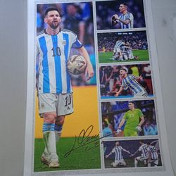 Soccer Superstar Lionel Messi Canvas Poster Fan Art Gift Set  
