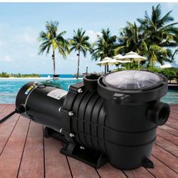 1HP Swimming Pool Pump, Dual Voltage 110V/220V, Circulates 5544GPH for Efficient Water Movement Above Pools, Includes Strainer Basket & Two 1-1/2'' NP