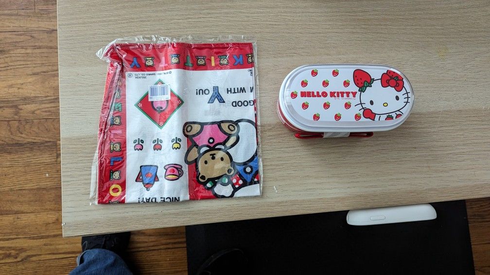 Hello Kitty Lunch Box and a Hand towel 