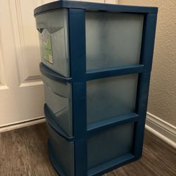 Sterilite 3-Drawer Blue Plastic Storage