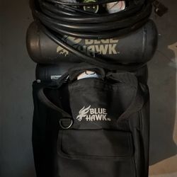 Blue Hawk 2 Gal Air Compressor +3 X Nail Guns + Accessories – Ready to Work, Like New With Case And Extended Air Hose