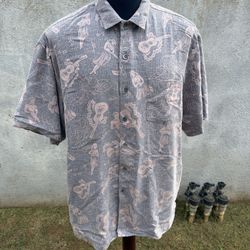 PreOwned Kahala Hawaiian Print Multicolored Full Button Men's XL