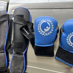 Kickboxing Gloves And Shin Guards 