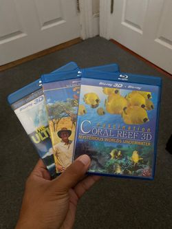 3D Blu Rays of all sorts (Coral, Africa & safari)
