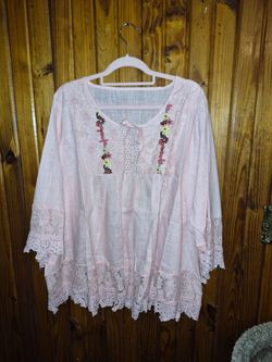 Pink flower blouse