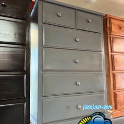 New Grey Solid Duplex Six Drawer Dresser Chest Assembly Included 