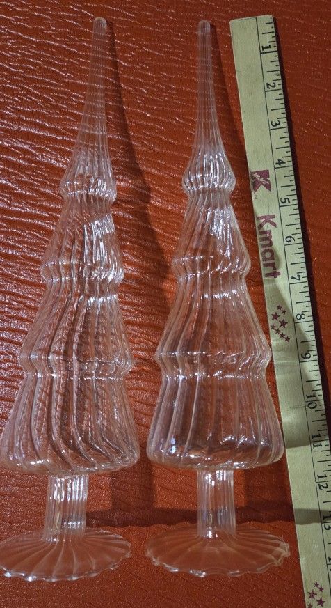 2 Glass Table Trees