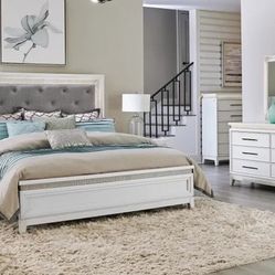 5pcs White Queen Bedroom Set