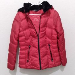 Nautica Water Resistant Puffer Jacket, Red, Women's Size m
