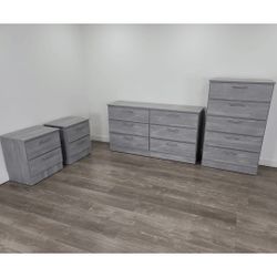 Dresser, Chest And 2 Nightstands - Cómoda, Gavetero Y 2 Mesitas De Noche 