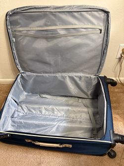Large Blue Softside Spinner Luggage Suitcase