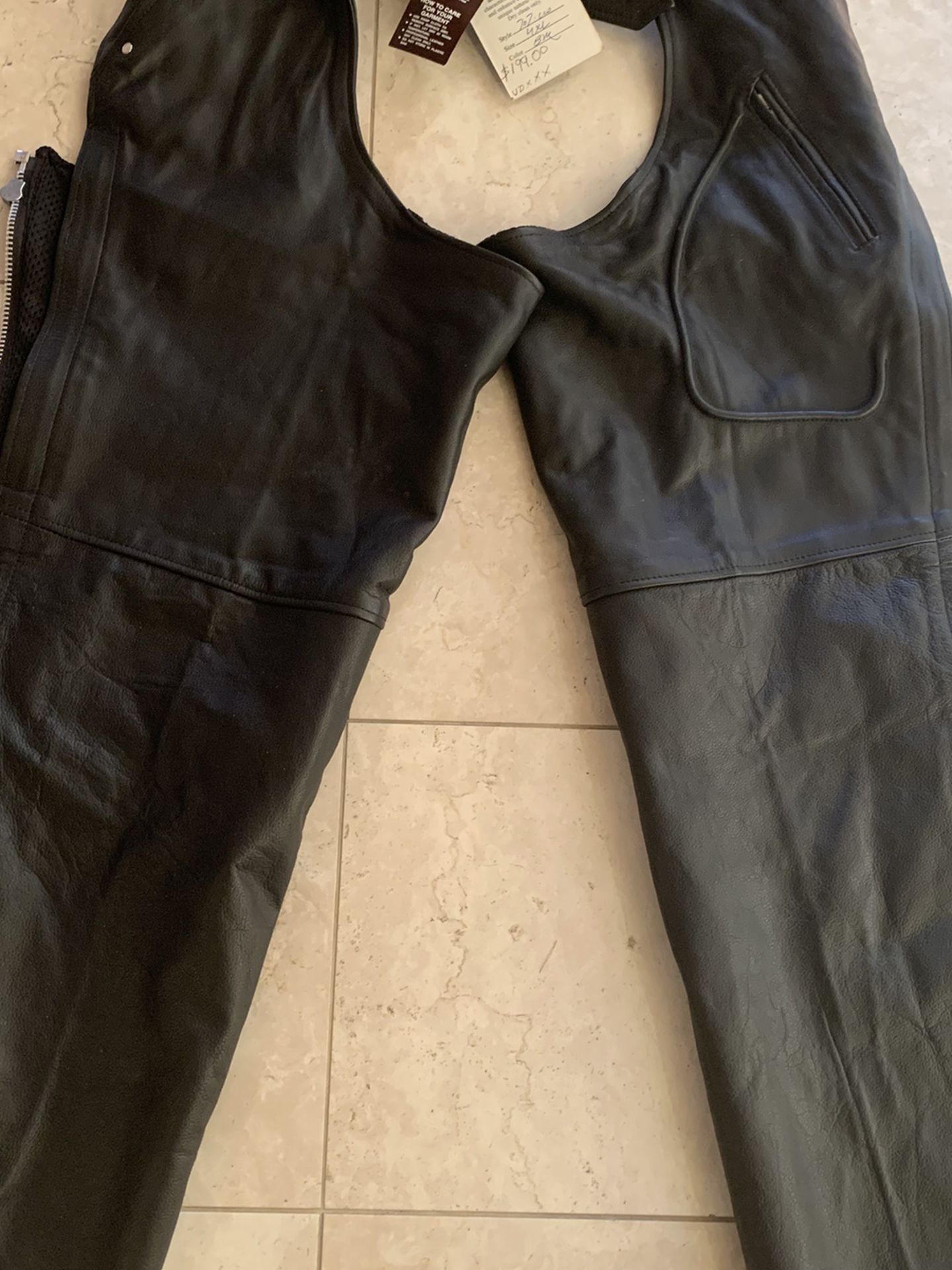 Unik Genuine Leather Motorcycle Chaps - New With Tags