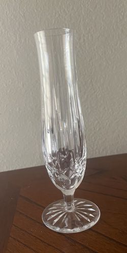 ATLANTIS for BLOCK Hand Blown & Cut FATIMA Pattern Full Lead Crystal Bud Vase 8"